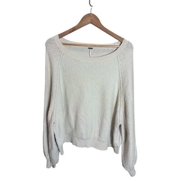 Free People Sweaters - Free People Cozy Found My Friend Pullover Cream Relaxed Fit Medium